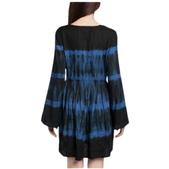 2/$40 Cute California Moonrise boho tie dye tunic knee length bell sleeve dress - Picture 3 of 12